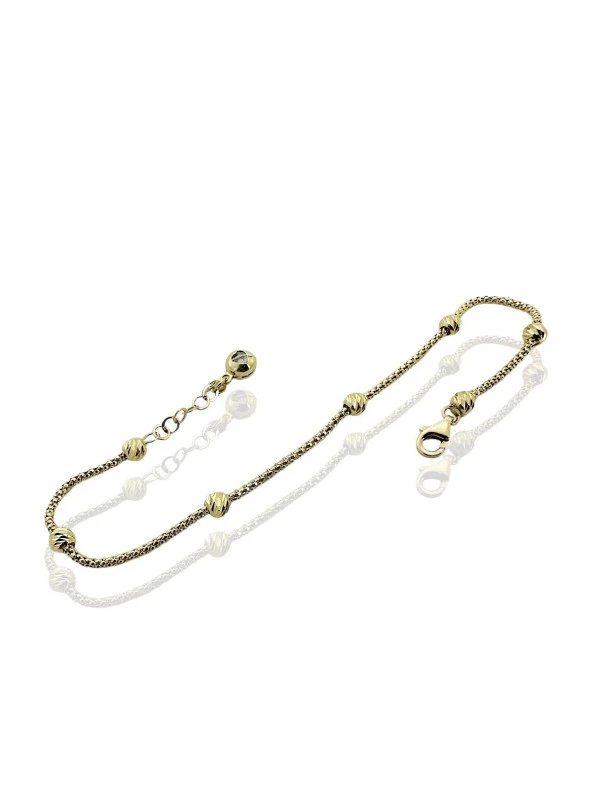 Günlük Kullanım Dorika Toplu 14 Ayar Altın Zincir Bileklik - Resim 2