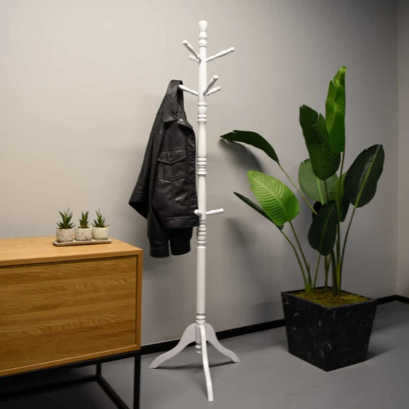 Handy Mate Bella Ahşap Askılık-Beyaz 48x181x44 cm - 2