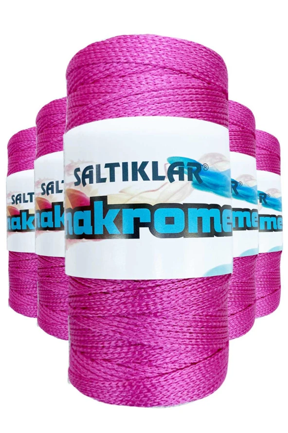 5 Adet Polyester Makrome İpi 1538 Fuşya 100 gr