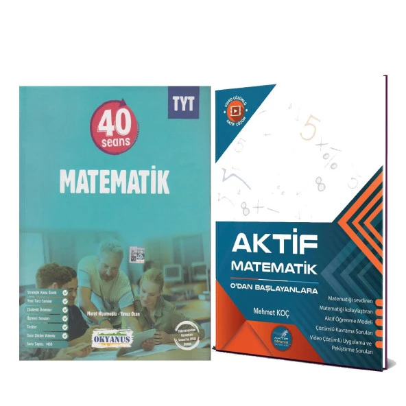 Okyanus TYT 40 Seansta Matematik Soru ve Aktif Öğrenme 0 dan Başlayanlara Matematik 2 Kitap Set