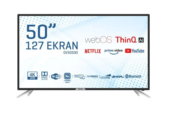 Onvo OV50500 4K Ultra HD 50" 127 Ekran Uydu Alıcılı webOS Smart LED TV