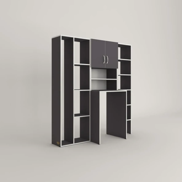 Kenzlife çamaşır makinesi dolabı hayzummega gri 180*156*55 banyo kiler çift kapaklı arkalıklı - Resim 3