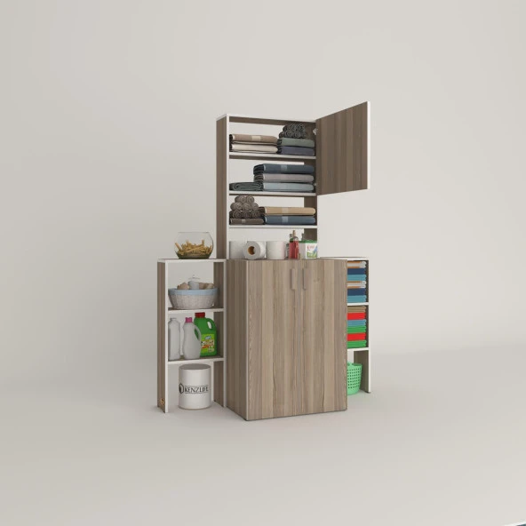 Kenzlife çamaşır makinesi dolabı kasparovmaks crd 180*096*55-20 banyo kapaklı arkalıksız - Resim 2