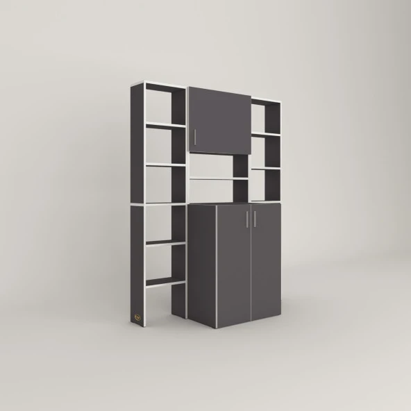 Kenzlife çamaşır makinesi dolabı kasparovmaksduble gri 180*126*55-20 banyo kapaklı arkalıksız - Resim 3