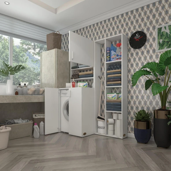 Kenzlife çamaşır makinesi dolabı kasparovsüpürge byz 180*126*55-20 banyo kapaklı arkalıksız ürün görseli