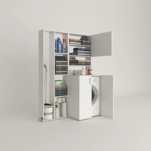 Kenzlife çamaşır makinesi dolabı kasparovsüpürge byz 180*126*55-20 banyo kapaklı arkalıksız - Resim 2