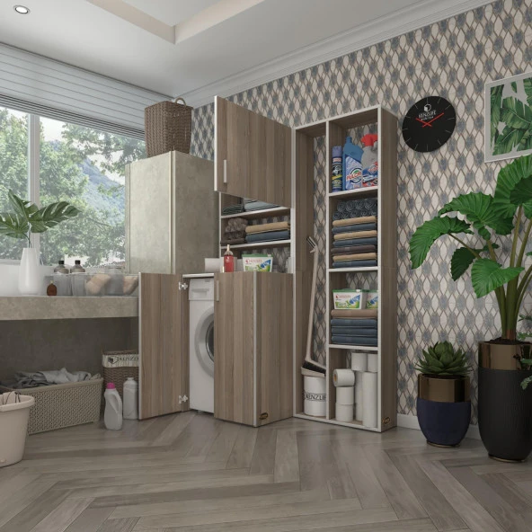 Kenzlife çamaşır makinesi dolabı kasparovsüpürge crd 180*126*55-20 banyo kapaklı arkalıksız ürün görseli