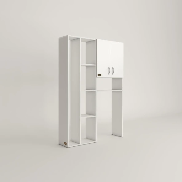 Kenzlife çamaşır makinesi dolabı veronikasüpürgemdf byz 180*126*20 % 100 MDF full Mdf banyo arkalıksız raflı - Resim 2