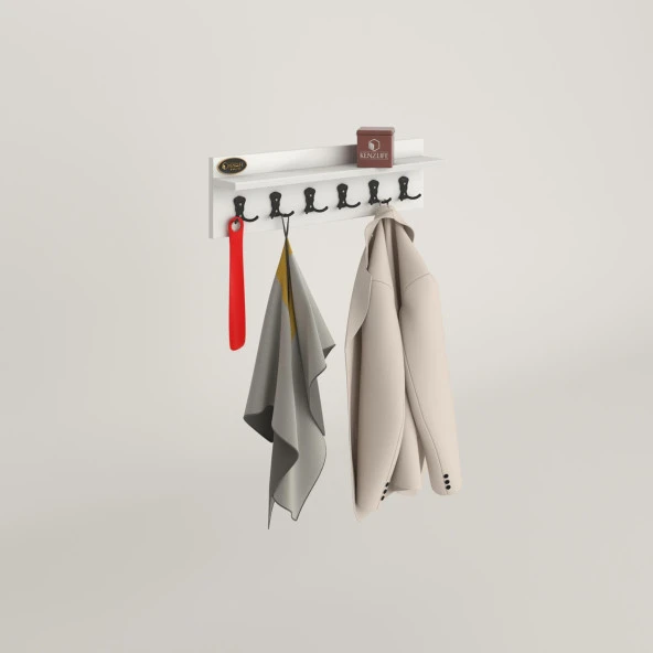 Kenzlife elbise askılığı askılık vettini byz 20*070*12 siyah 6 adet askı portmanto - Resim 2