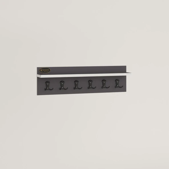 Kenzlife elbise askılığı askılık vettini gri 20*070*12 siyah 6 adet askı portmanto - 3