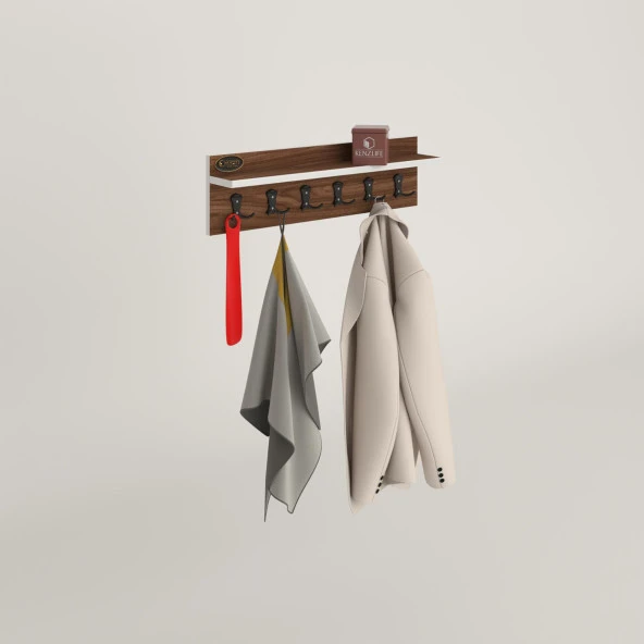 Kenzlife elbise askılığı askılık vettini cvz 20*070*12 siyah 6 adet askı portmanto - Resim 2