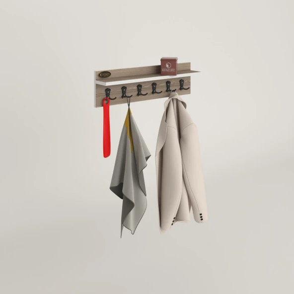 Kenzlife elbise askılığı askılık vettini crd 20*070*12 siyah 6 adet askı portmanto - Resim 2