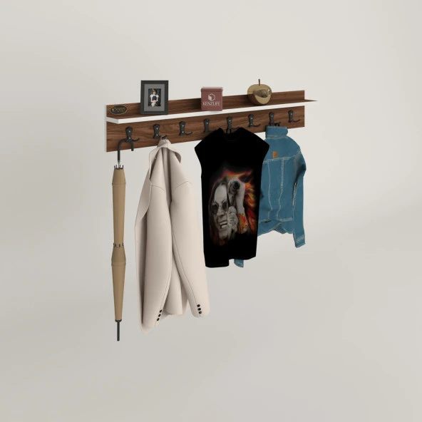 Kenzlife elbise askılığı askılık vettini cvz 20*100*12 siyah 8 adet askı portmanto - Resim 2