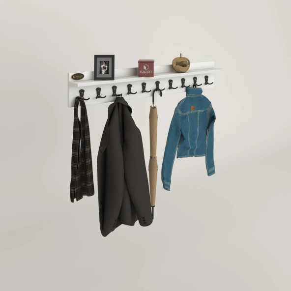 Kenzlife elbise askılığı askılık vettini byz 20*120*12 siyah 10 adet askı portmanto - 2