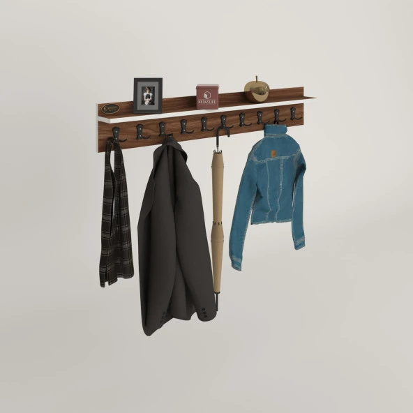 Kenzlife elbise askılığı askılık vettini cvz 20*120*12 siyah 10 adet askı portmanto - 2