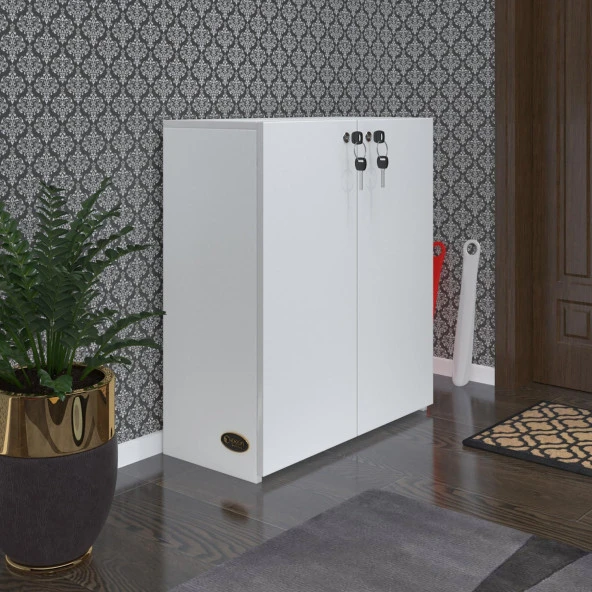 Kenzlife ayakkabılık ayakkabı dolabı kilitli be real byz 080X70X32 kapaklı arkalıklı ofis dolabı