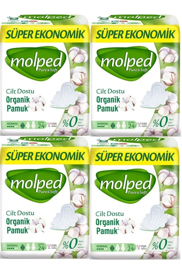 Molped Pure & Soft Normal Süper Ekonomik Ped 24 Lü X 4 Adet