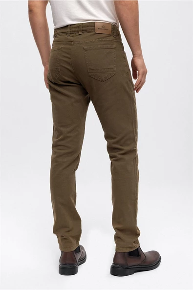 Back And Bond Haki Dokuma 5 Cep Slim Fit Pantolon - 6