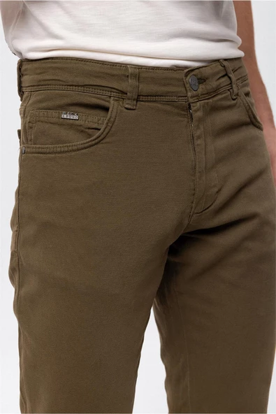 Back And Bond Haki Dokuma 5 Cep Slim Fit Pantolon - 2