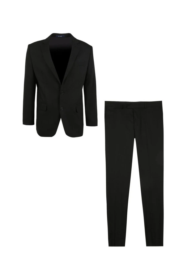 SÜVARİ Siyah Erkek Mono Yaka Regular Fit Takım Elbise Tk1000400378