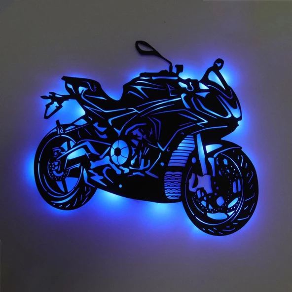 Veraart Işıklı Motor Dekoratif Tablo Duvar Dekorlu Gece Lambası