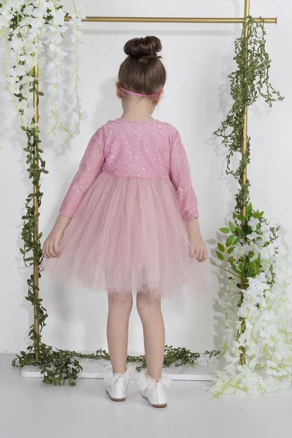 Minimony 1-5 Yaş Bolerolu Kız Bebek Çocuk Bayramlık Mezuniyet Balo Abiye Gelinlik Elbisesi 2016 - 3