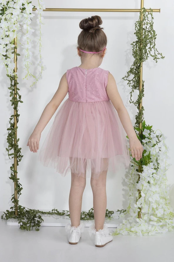 Minimony 1-5 Yaş Bolerolu Kız Bebek Çocuk Bayramlık Mezuniyet Balo Abiye Gelinlik Elbisesi 2016 - 4