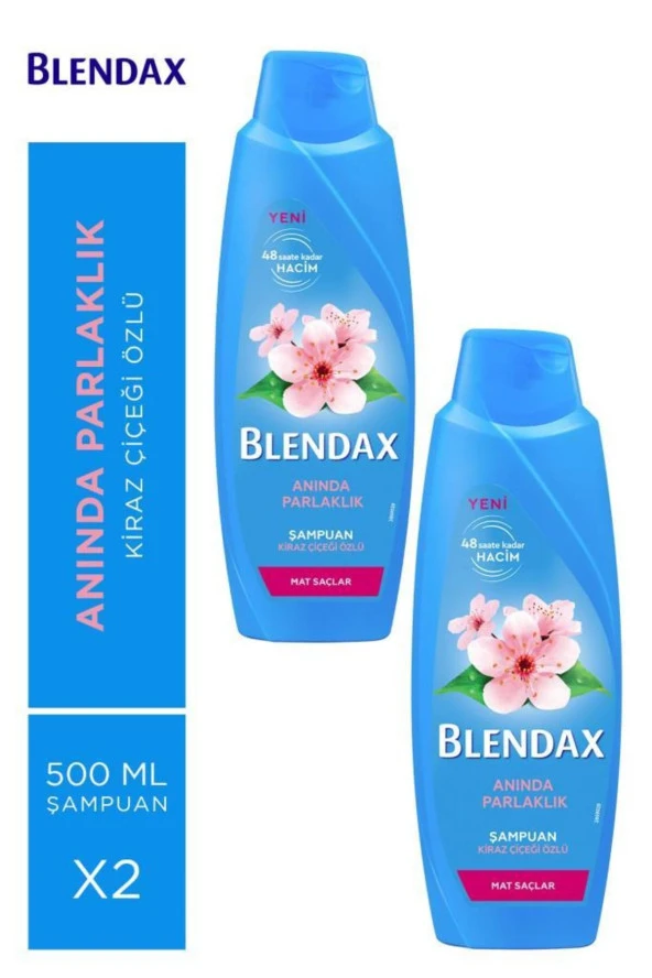 Anında Parlaklık Ve Yumuşaklık Kiraz Çiçeği Özlü Şampuan 500 ml X 2 Adet