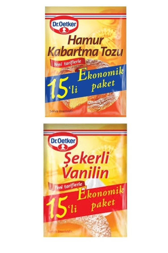 Dr.oetker 15'li Set 15 Şekerli Vanilin + 15 Hamur Kabartma Tozu