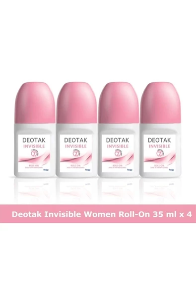 Deotak Invisible Roll-on Deodorant 35 ml X 4 Adet