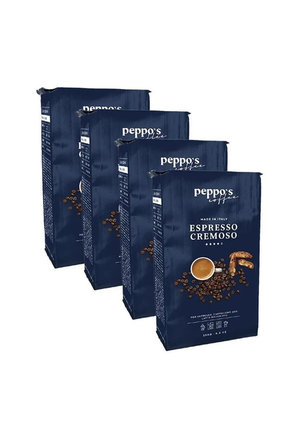 PEPPOS Espresso Cremoso Filtre Kahve 250 Gr*4 Adet