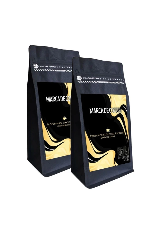 MARCA DE COFFEE Profesionel Special Espresso Çekirdek Kahve 2 X 1 Kg