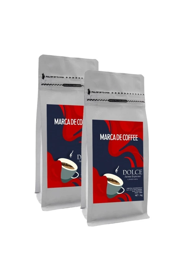 MARCA DE COFFEE Dolce Espresso Çekirdek Kahve 2 X 1 Kg