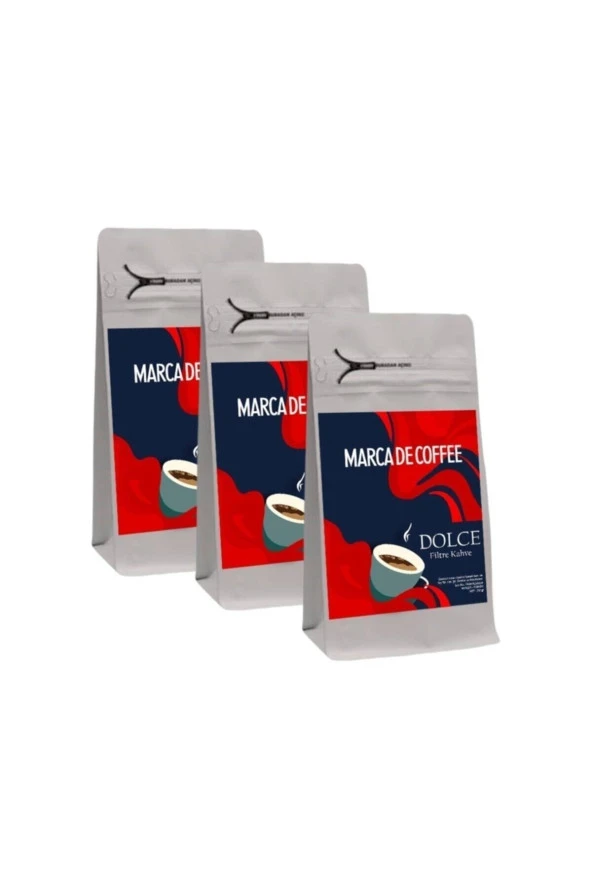 MARCA DE COFFEE Dolce Filtre Kahve 250 Gr X 3 Adet ( 750 Gr)