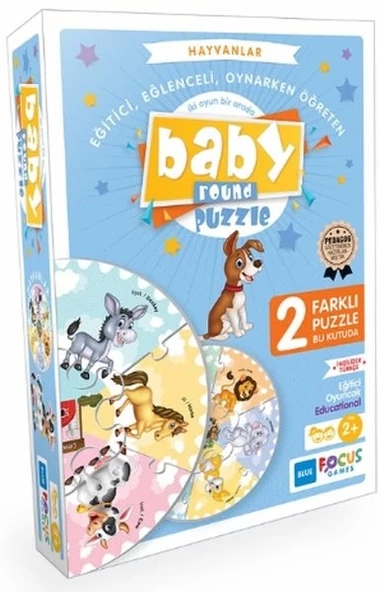 Blue Focus Hayvanlar - Baby Round Puzzle