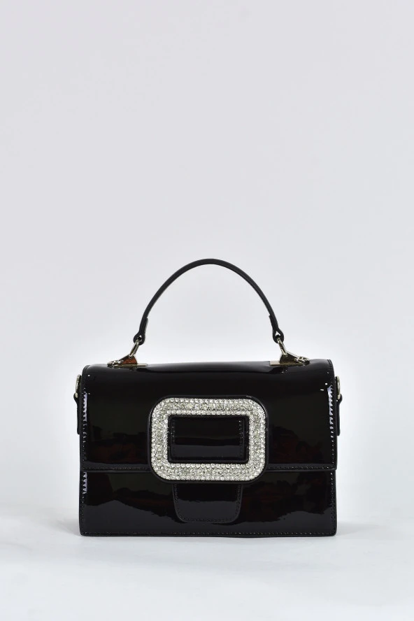 Elatae Kadın Omuz Askılı Rugan Abiye Günlük El Çantası Siyah 17339 ürün görseli