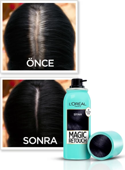L'Oréal Paris Magic Retouch Beyaz Dipleri Kapatıcı Sprey - Siyah - Resim 2