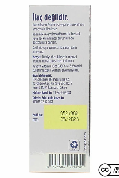 Dynavit Vitamin D3 1000 Iu 20 ml Sprey - 4