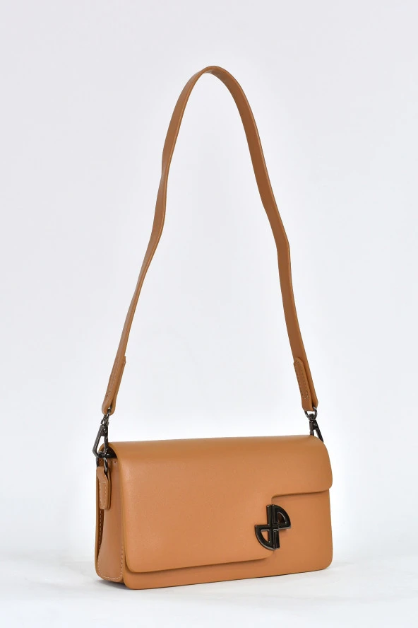 Elatae Kadın Omuz Askılı Çapraz Çanta Vizon 17596 - Resim 2