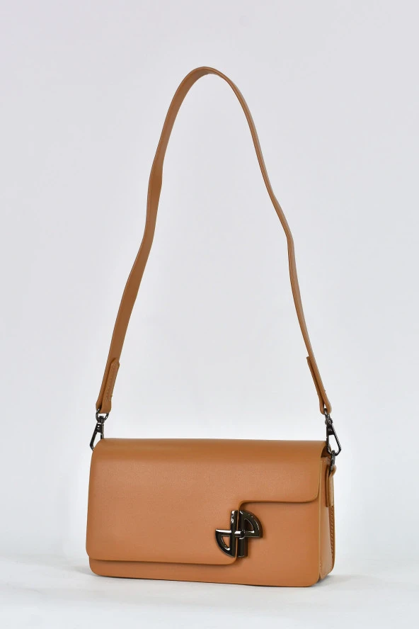 Elatae Kadın Omuz Askılı Çapraz Çanta Vizon 17596 - Resim 3