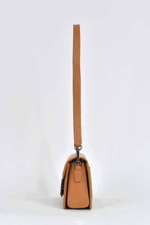 Elatae Kadın Omuz Askılı Çapraz Çanta Vizon 17596 - Resim 4