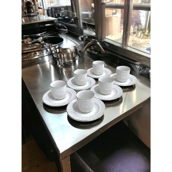 Tivoli Altın Çizgi Desenli 6 Kişilik Kahve Fincan Takımı TVLPOR 101 - 3