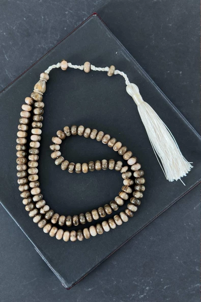 Sütlü Kahve Renk 99'luk Sıkma Kehribar Tesbihimiz - 3