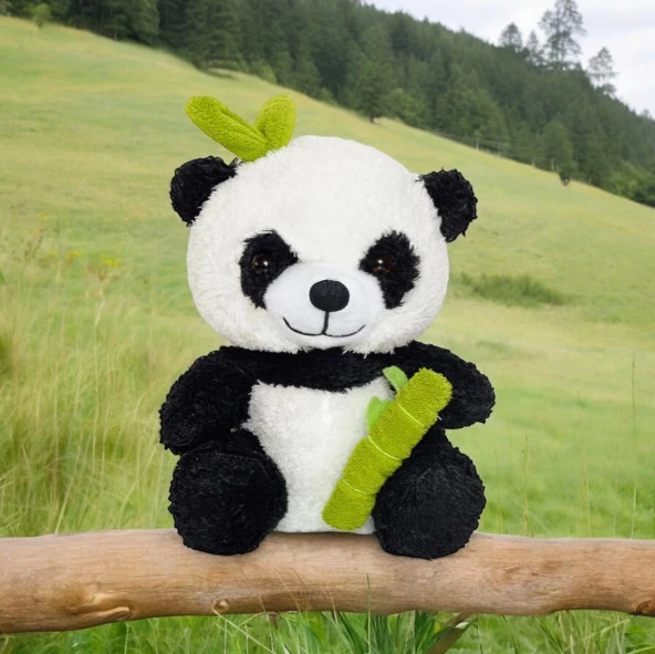 Bambu Çubuklu Sevimli Arkadaş Yastık Panda - 2