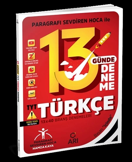 Arı Yayıncılık Tyt Türkçe 13 Günde 13X40 Branş Denemeleri Arı Yayıncılık