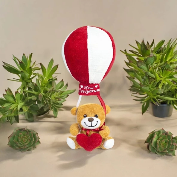 25cm Uçan Balonlu Seni Seviyorum Ayıcık - 2
