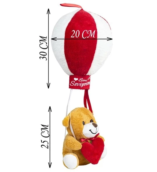25cm Uçan Balonlu Seni Seviyorum Ayıcık - 3