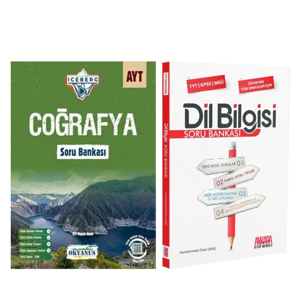 Okyanus AYT Coğrafya Iceberg ve AKM Dil Bilgisi Soru Bankası Seti 2 Kitap