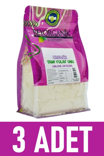 Organik Tam Yulaf Unu 500gr %100 Yerli Yulaf (3 Adet)