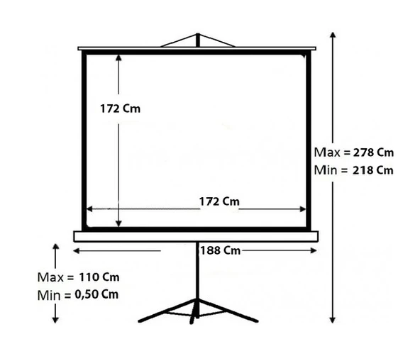 Codegen TX-18 180X180 Ayaklı Projeksiyon Perdesi - 4
